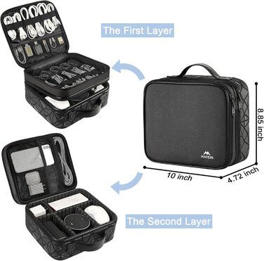 MATEIN Cable Bag Organizer, Cable Bag Travel 3-Layer Cable Organizer Cable Storage Cable Organizer Bag for Phone, Charger Cables, Electronics, Black