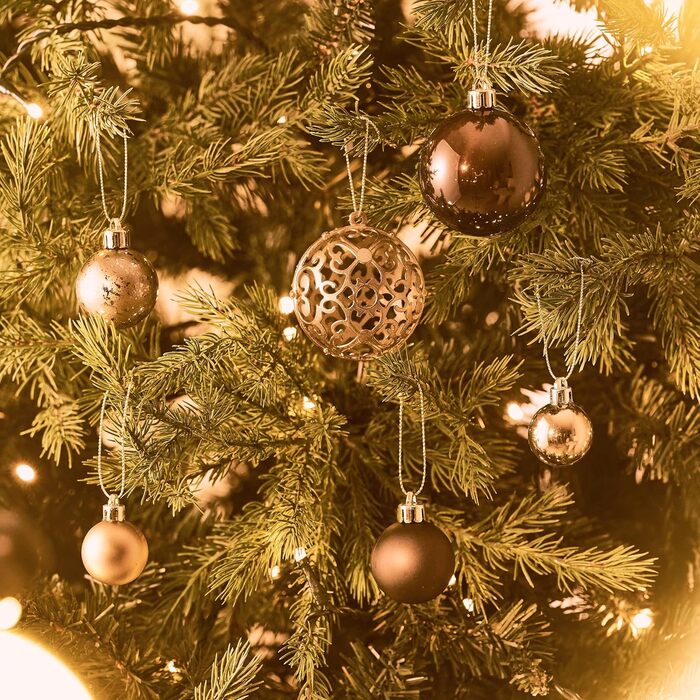 Набір ялинкових прикрас Valery Madelyn: 50 бронзових кульок з насадками