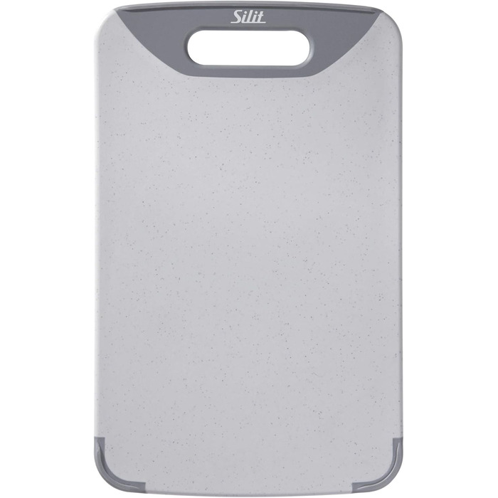 Silit Cutting Board Plastic Set, 2-Piece, Kitchen Board with Juice Groove, Hanging/Carrying Handle, 2 Sizes, Blade-Friendly