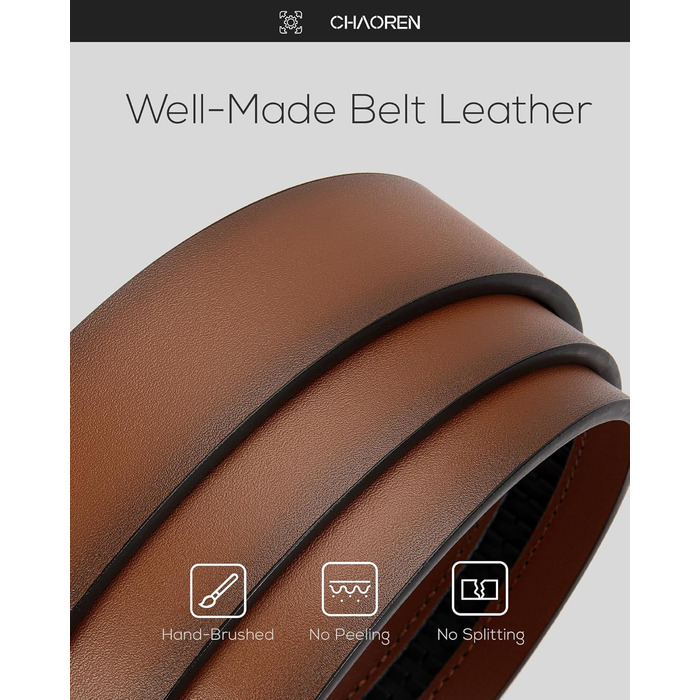 Чорний шкіряний ремінь CHAOREN для чоловіків з автоматичною пряжкою, 35 мм, без отворів, розмір 90-100 см, для ділового костюма