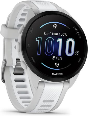 Garmin Forerunner 165 43mm - Розумний годинник для бігу, білий, AMOLED, до 11 днів роботи, 25+ спортивних функцій
