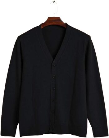 Чоловічий кардиган Runcati без коміра, в'язаний, легкий, перехідний (чорний, XXL)