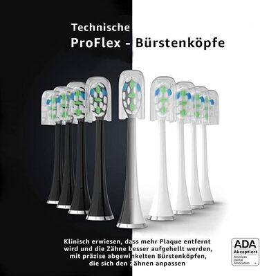 AquaSonic DUO PRO – Електрична зубна щітка з ультразвуком 40 000 VPM - 4 режими, Smart-таймер, UV-стерилізація, бездротова зарядка, 10 насадок ProFlex та 2 дорожні етиуси