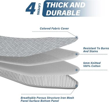 Гладильна дошка STANEW XXL 120 x 45 см – розкладна та регульована по висоті з системою безпеки, підставкою для праски та неслизькими ніжками