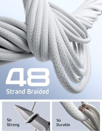 Набір USB-C кабелів LISEN 60W (3x1м + 1x2м), білий. Підтримка PD 3.0, сумісний з iPhone, Switch, Samsung, Pixel, MacBook, iPad, Xiaomi