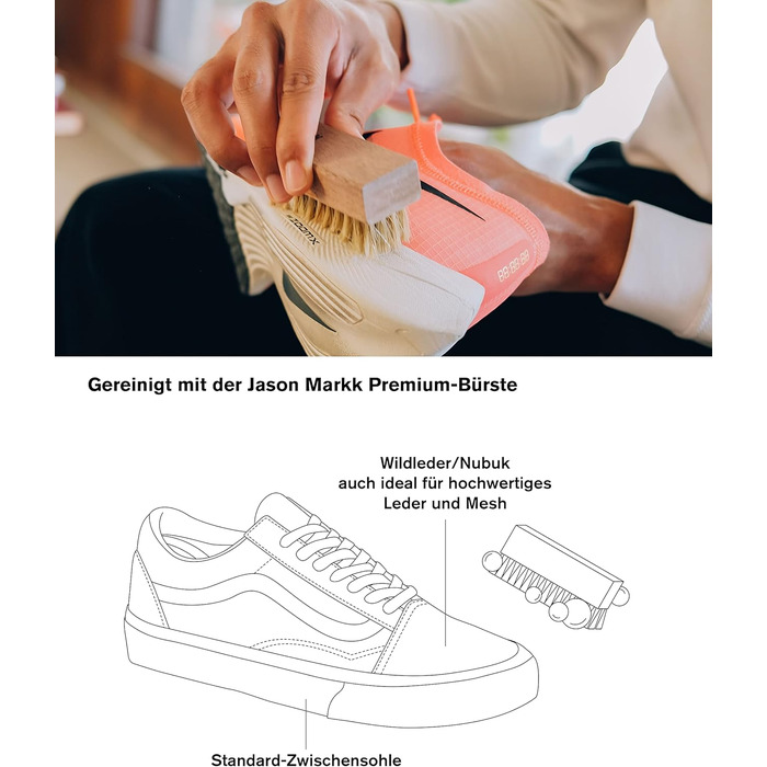 Jason Markk Care Kit, 7 oz/207ml ready-to-use foam cleaner, 2 oz/59ml Repel Spray, Premium Cleaning Brush, 3 Quick Wipes Wet Cleaning Cloths, for Leather, Suede, Nubuck, Cotton