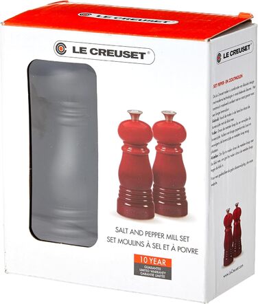 Le Creuset Small Mill Set, Salt and Pepper Mills, ABS Plastic, Each 5 x 5 x 12.1 cm, Ceramic Grinder, Matte Black, 44900110000000