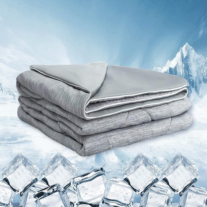 Охолоджуюча ковдра MH MYLUNE HOME Arc-Chill 200x220 см, літня двостороння ковдра-покривало, сіра