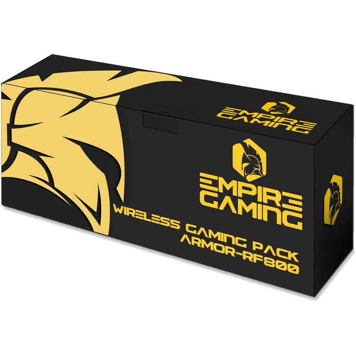 Бездротовий ігровий комплект клавіатури та миші EMPIRE GAMING Armor RF800 - RGB підсвітка, 4800 DPI, QWERTZ (DE), сумісний з PC, PS4, PS5, Xbox, Mac (білий)