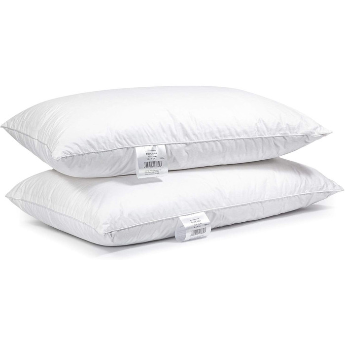 H&F Heimtextilien Premium Quality | Pillow 50x70 cm | 1000 Grams Down, Goose Down | 100% Natural Three-Chamber Pillow | Cover: 100% Cotton | 3-Chamber Down Pillow | Oeko-TEX Certified