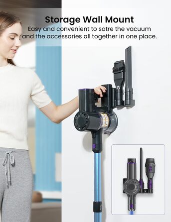 Бездротовий пилосос Vexilar V15Max з функцією миття підлоги, 60KPa/600W/60хв, гнучкий шланг, док-станція, GreenEye, насадка для твердих підлог та шерсті тварин, 1,5л, для килимів та шерсті тварин (Блакитний)