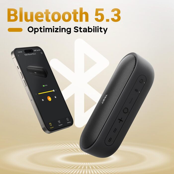Tribit XSound Plus 2: Портативна Bluetooth колонка 30W з XBass, IPX7, 24 год, чорна