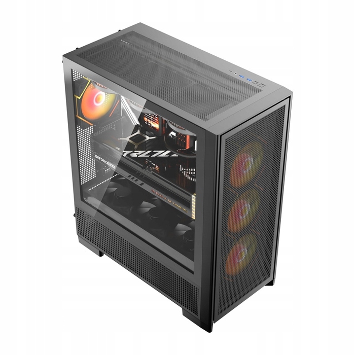 Корпус для ПК DarkFlash AIRNOVA Big Tower ATX, Чорний, 3 вентилятори