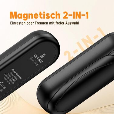 Електричні грілки для рук 2 шт. 7000mAh з 3 рівнями нагріву, портативні, магнітні, чорні - ідеальний зимовий подарунок для жінок та чоловіків