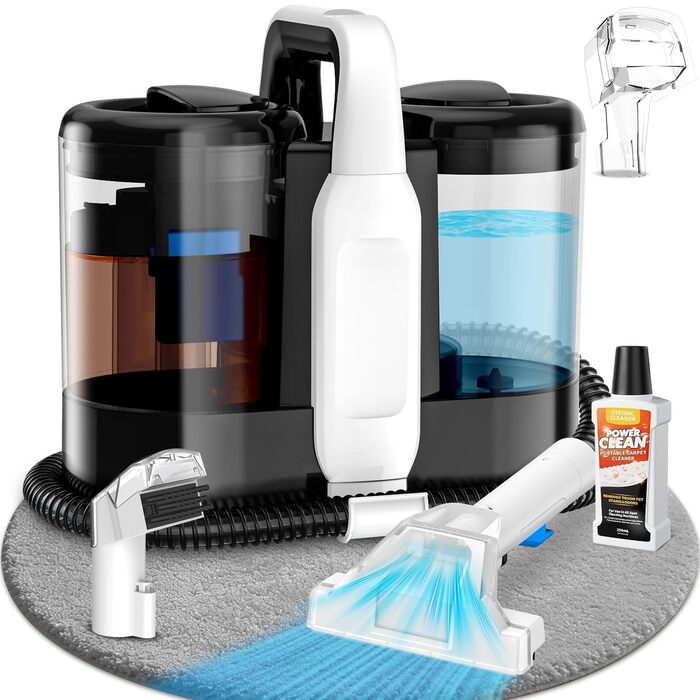 Пристрій для чищення м'яких меблів та килимів, 600W, 17kPa, миючий пилосос, з миючим засобом, компактний, для килимів, диванів, автомобільних сидінь та соф