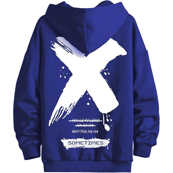 Худі Moshtashio чоловіче базове з капюшоном, світшот з довгим рукавом, класична чоловіча куртка-світшот, унісекс, білий (XL, синій)