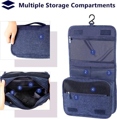 AiQInu Сумка для туалетних речей з гачком, унісекс, складана, для подорожей, турквезева