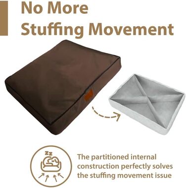 Ліжко для собак Ellie-Bo, XXL, зелене з коричневими паспалями, 117x75x10 см, з м'яким, пральним матрацом та водонепроникним покриттям Oxford