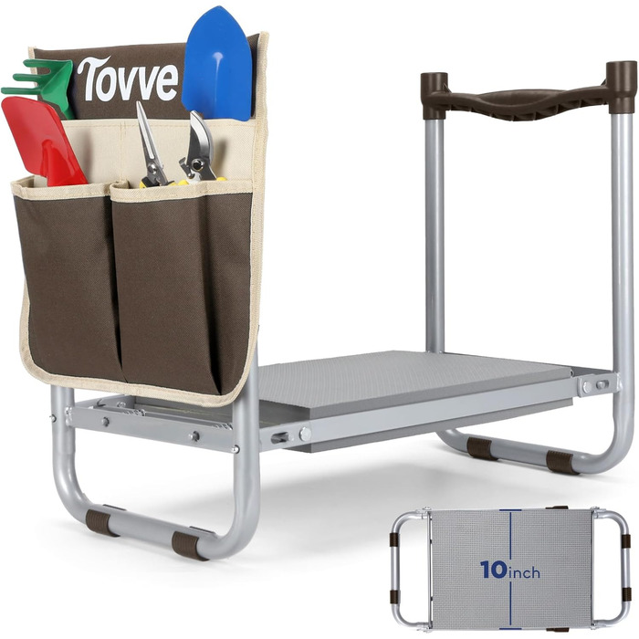 Foldable Garden Kneeler and Seat, Brown