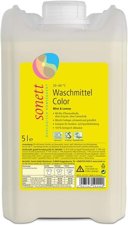 Універсальний рідкий пральний засіб Sonett Color Mint & Lemon для кольорових речей, 5 л