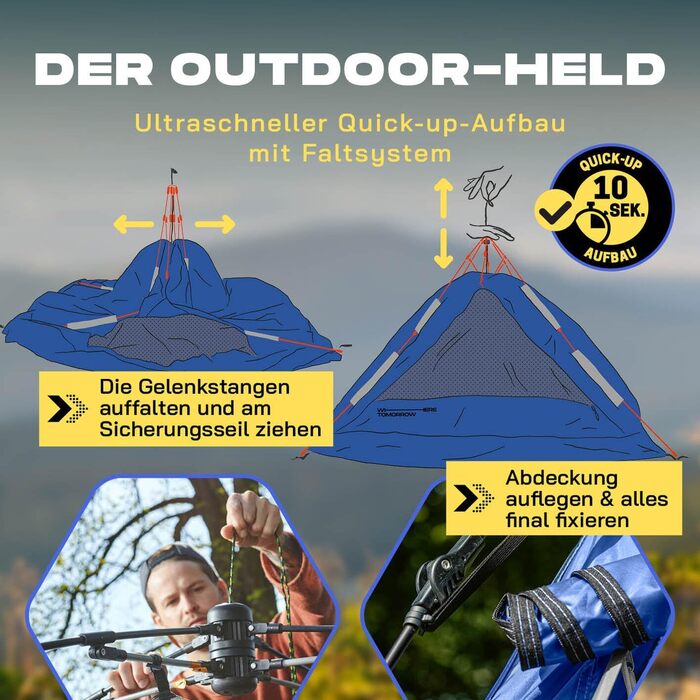 Lumaland Outdoor Pop-Up Dome Tent - 2-3 Person Tent