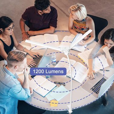 LED настільна лампа EppieBasic 24W з регулюванням яскравості, 80см, з кріпленням, захистом для очей, гнушим шийкою, для офісу, монітора, робочого місця, з таймером, чорна