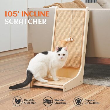 PETKARAY Драбина-крізь-крізь для котів, L-подібна, 68 см, сиза, з котячою м'ятою та іграшкою мишкою