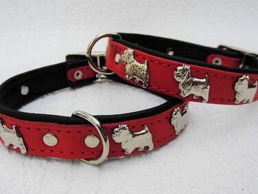 Льорочок для собак Westie, шкіряний, обхват шиї 30-36 см, червоний, новий