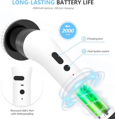 Електрична щітка для прибирання 9-в-1 з 8 насадками. Багатофункціональний інструмент для дому, кухні, ванної кімнати та авто.