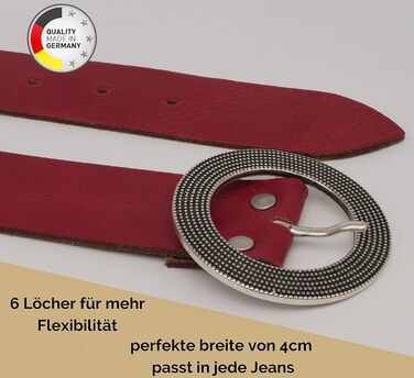 Жіночий шкіряний ремінь AnnaMatoni 4 см, Німеччина - вічний дизайн, натуральна шкіра, нікелева пряжка, червоний колір