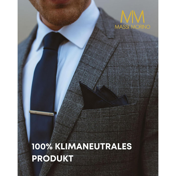 Набір краваток Massi Morino для чоловіків з нагрудним хустиною, краватковою голкою та запонками - подарунковий набір для весілля, темно-синій, універсальний розмір