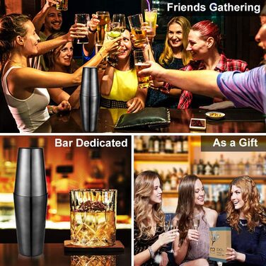 Набір для коктейлів HB life: 21 предмет, нержавіюча сталь, 750 мл та 550 мл шейкер, аксесуари для бару