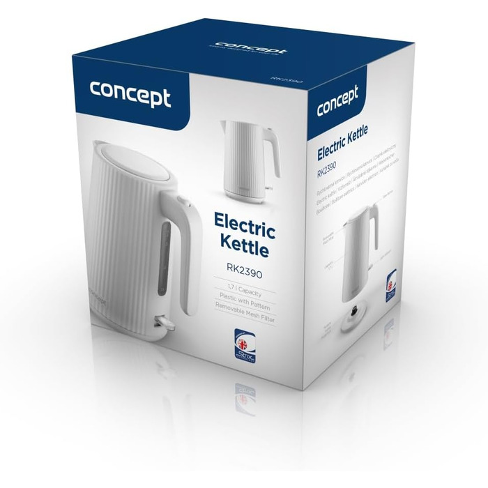Електричний чайник Concept RK2391, 1.7 л, білий