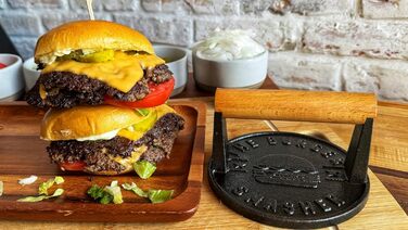 Прес для котлет Burger Smasher™ з чавуну для приготування соковитих смажених бургерів | Прес для смаження бургерів, вага для приготування м'яса