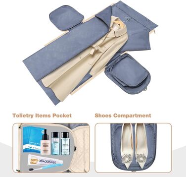 Сумка-органайзер для подорожей 2в1 для жінок, велика складана дорожня сумка Weekender з 6 органайзерами для одягу та відділенням для взуття, спортивна сумка для авіаперельотів, ручна поклажа, чорна (4.beige, 50L)