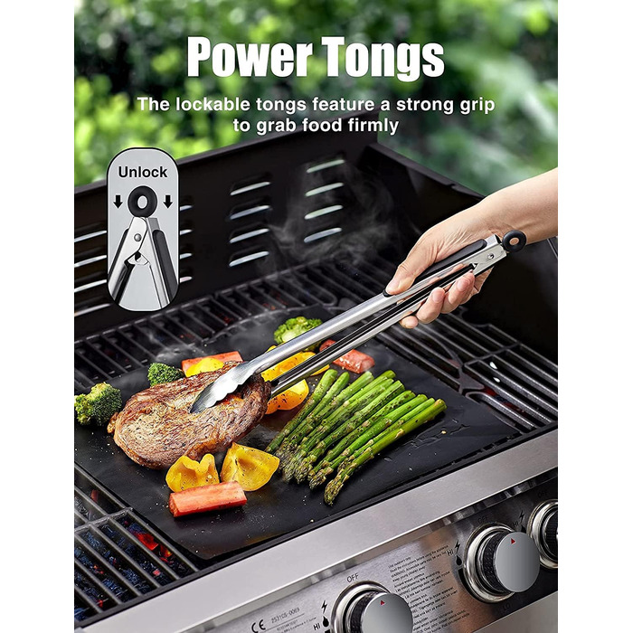 Набір гриль-посуду з нержавіючої сталі 20 предметів: щипці, лопатка, фартух для барбекю, кемпінгу та відпочинку на природі