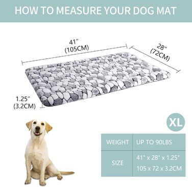 VANKEAN Stivoe Dog Crate Pad, Reversible (Cool and Warm), Soft Pet Sheep Mat Dog Bed for Crate, Suitable for No to XXL-Sized Dogs and Cats, Machine-Washable Crate Beds (XL)