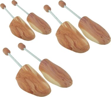Max Basic Cedar Shoe Spreader, Shoe Stretcher, Shoe Former made of Cedarwood for Women and Men, Set of 3 Pairs