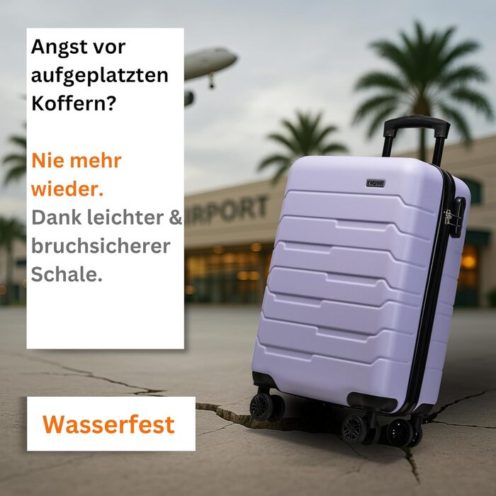 Чемодан NOWI Bergamo: водостійкий, 8 коліс, 360°, телескопічна ручка, повне внутрішнє оздоблення (M, фіолетовий)