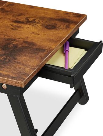 Столик для ноутбука Relaxdays на ліжко/диван, бамбуковий, регульований по висоті, темно-коричневий/чорний