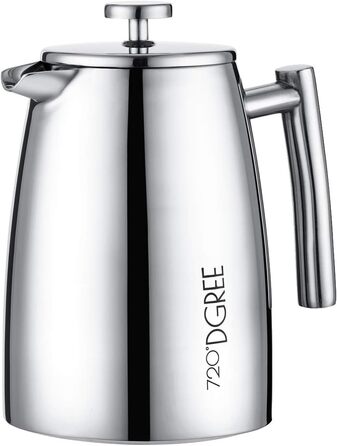 Френч-прес 720°DGREE Sunrise 1 л з нержавіючої сталі, BPA-free, прес-фільтр для кави, елегантна кавоварка на 4-8 чашок