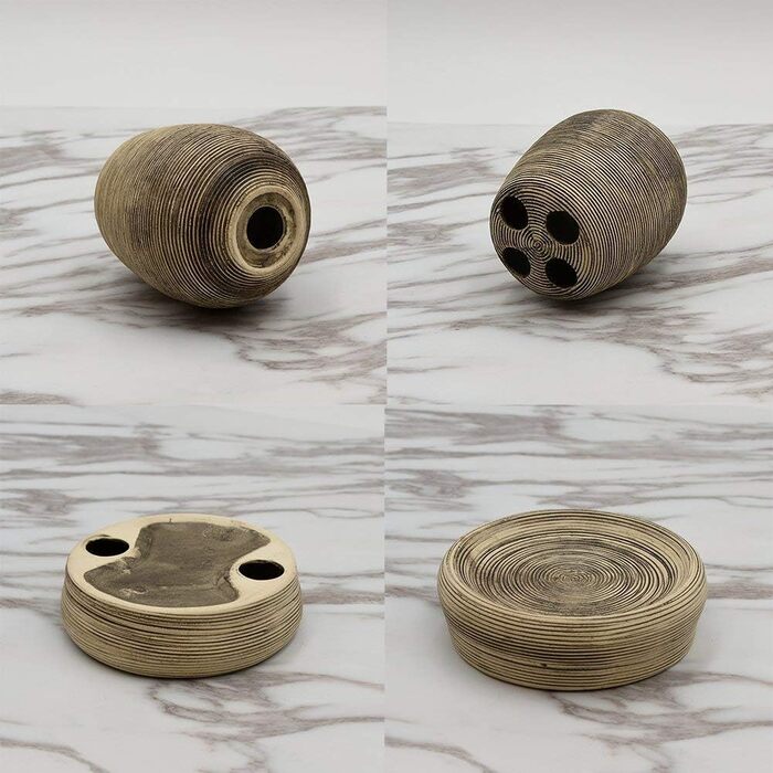 Набір для ванної кімнати з кераміки, 4 шт: дозатор для мила, мильниця, тримач для зубних щіток, стакан для зубної пасти, чорний, Middle