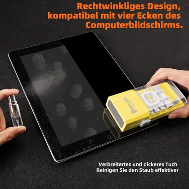 Набір для чищення клавіатури та гаджетів Ordilend: щітка, спрей для iPhone, iPad, ноутбука, ПК, монітора