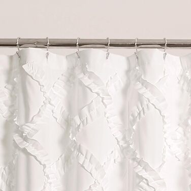 Штора для душу Lush Decor, стиль шабі-шик, дизайн у сільському стилі, 182,9 x 182,9 см, слонова кістка/світло-жовтий (білий)