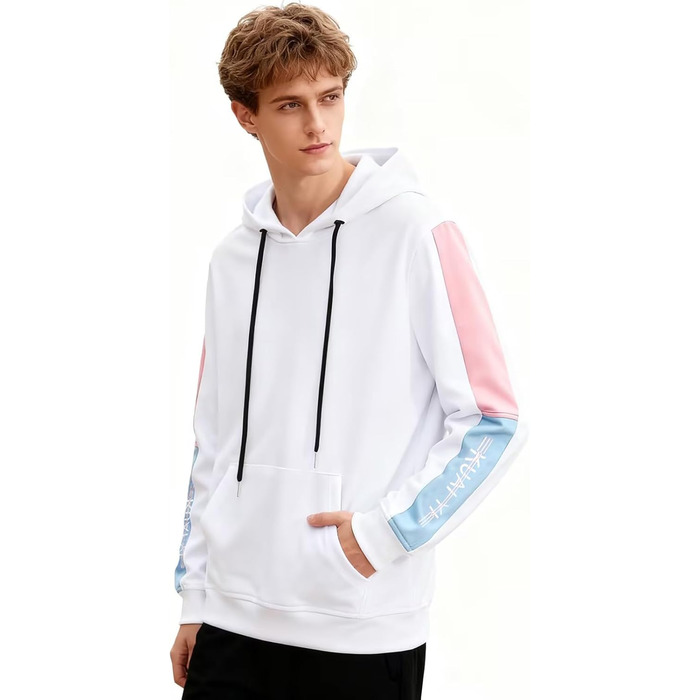 Чоловічий світшот з капюшоном Kenaijing, бавовна, білий, розмір XXL