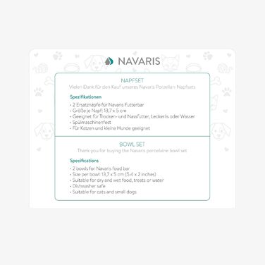 Набір мисок для тварин Navaris (3 шт.) - миски для котів та собак, кераміка, чорний та білий