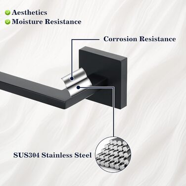 Тримач для туалетного паперу з нержавіючої сталі 304, 15 см. Сучасний настінний тримач для ванної кімнати, туалету та кухні (Чорний)