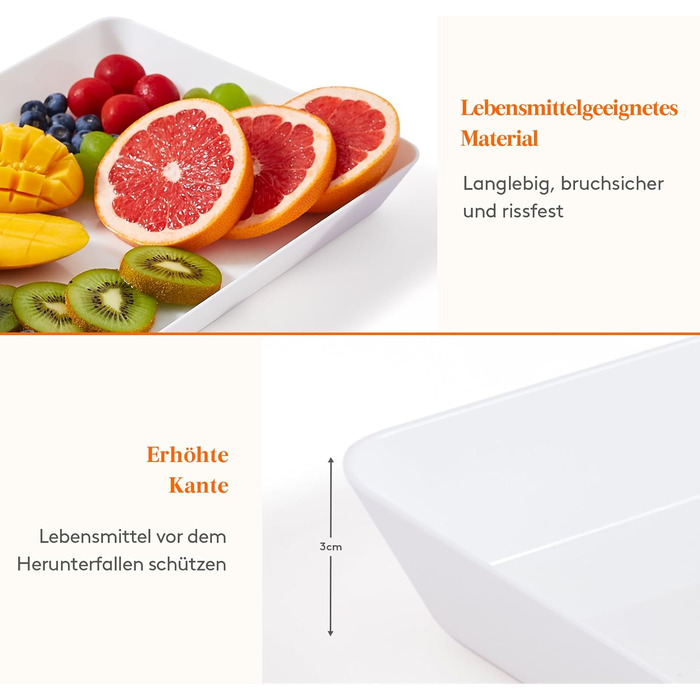 Сервірувальне блюдо Lifewit з пластику, 36,7 x 2 см, велике, набір, BPA-free, багаторазове, для фуршетів, свят, пікніків, сніданків та закусок, біле (2)
