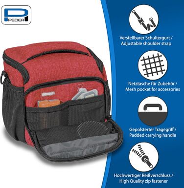 Сумка для DSLR камери PEDEA, червона, з водонепроникним чохлом