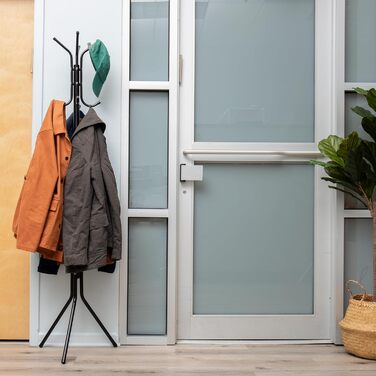 Mind Reader Alloy Collection Coat Rack with 11 Hooks, Metal, Colored (Black)